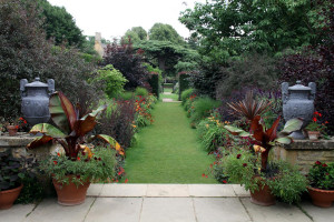 Garden paths should be wide enough to allow passage of wheel chairs.